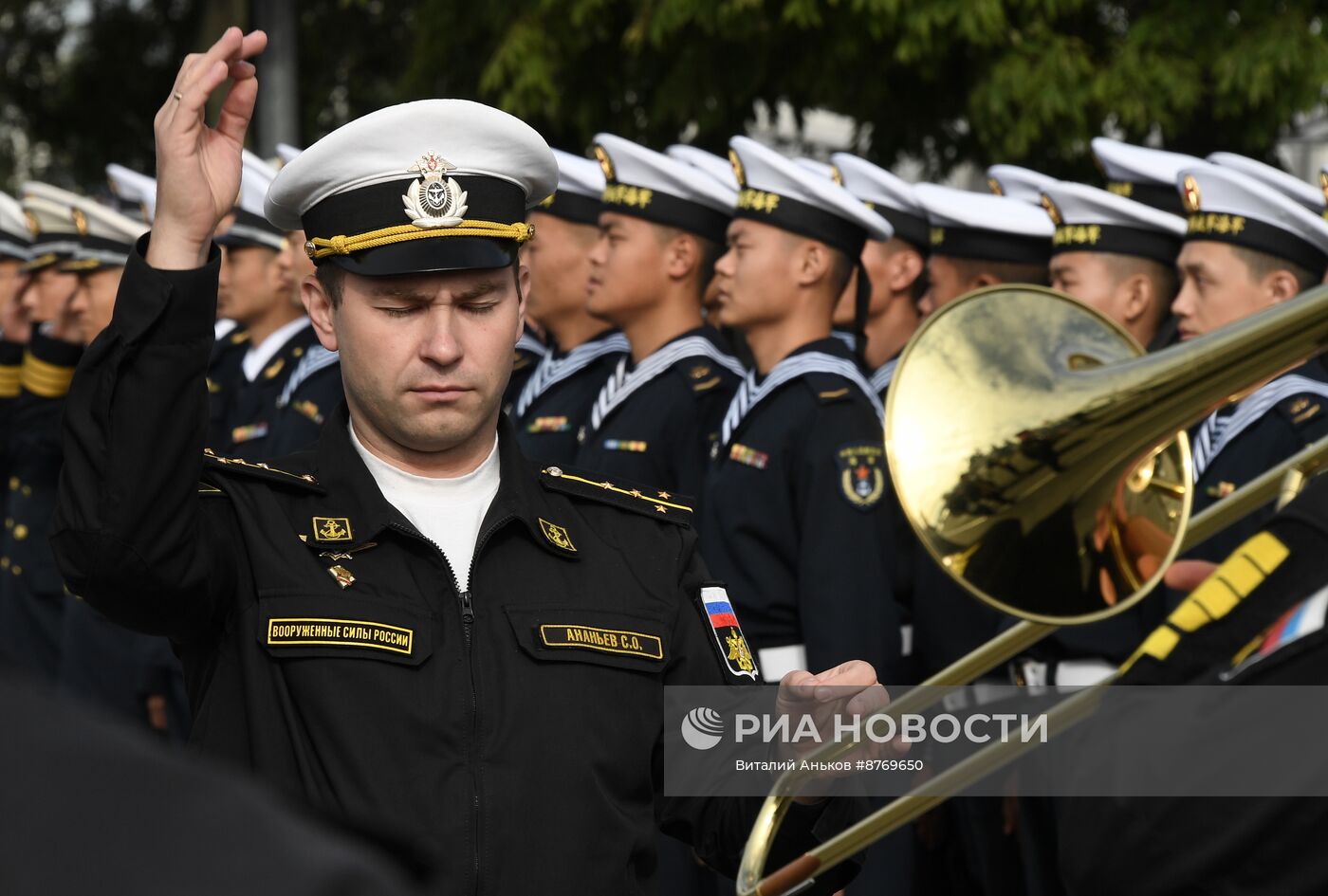 Проводы российско-китайского отряда кораблей на учение "Бэйбу/Взаимодействие - 2024"