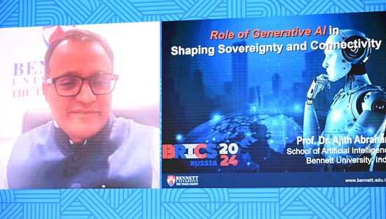 Цифровой форум БРИКС
Торжественное открытие Цифрового форума БРИКС. Технопарк имени А. С. Попова
Аджит Абрахам, заместитель ректора Университета Беннетта, Индия
Место: Россия, Республика Татарстан, Иннополис. Автор: Максим Богодвид. Цифровой форум БРИКС