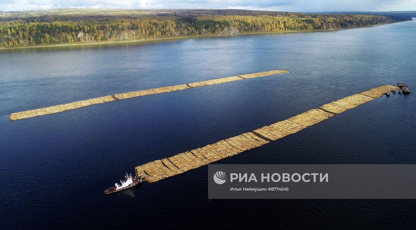 Сборка плота для сплава по Ангаре и Енисею