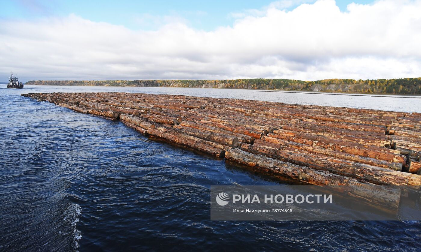 Сборка плота для сплава по Ангаре и Енисею