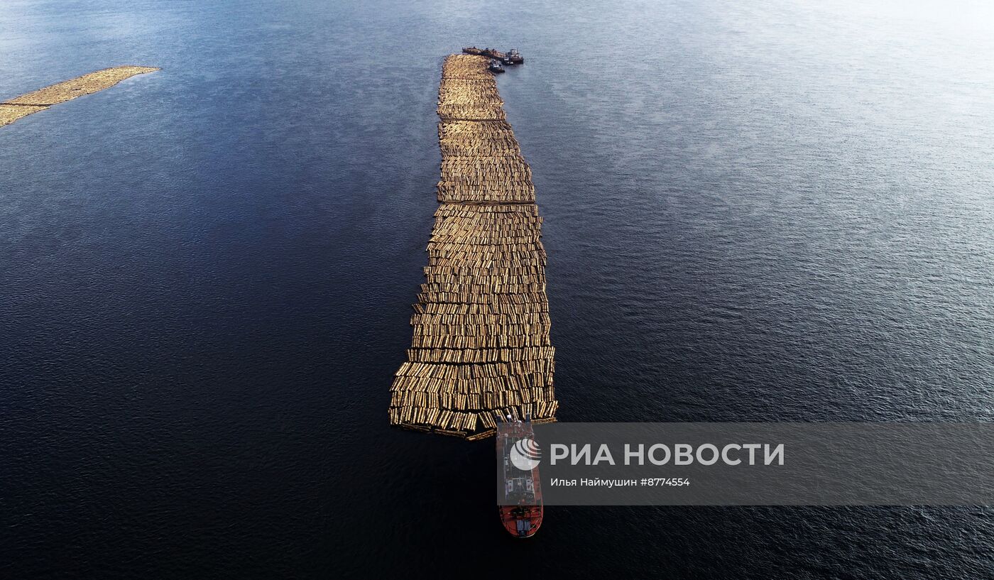 Сборка плота для сплава по Ангаре и Енисею