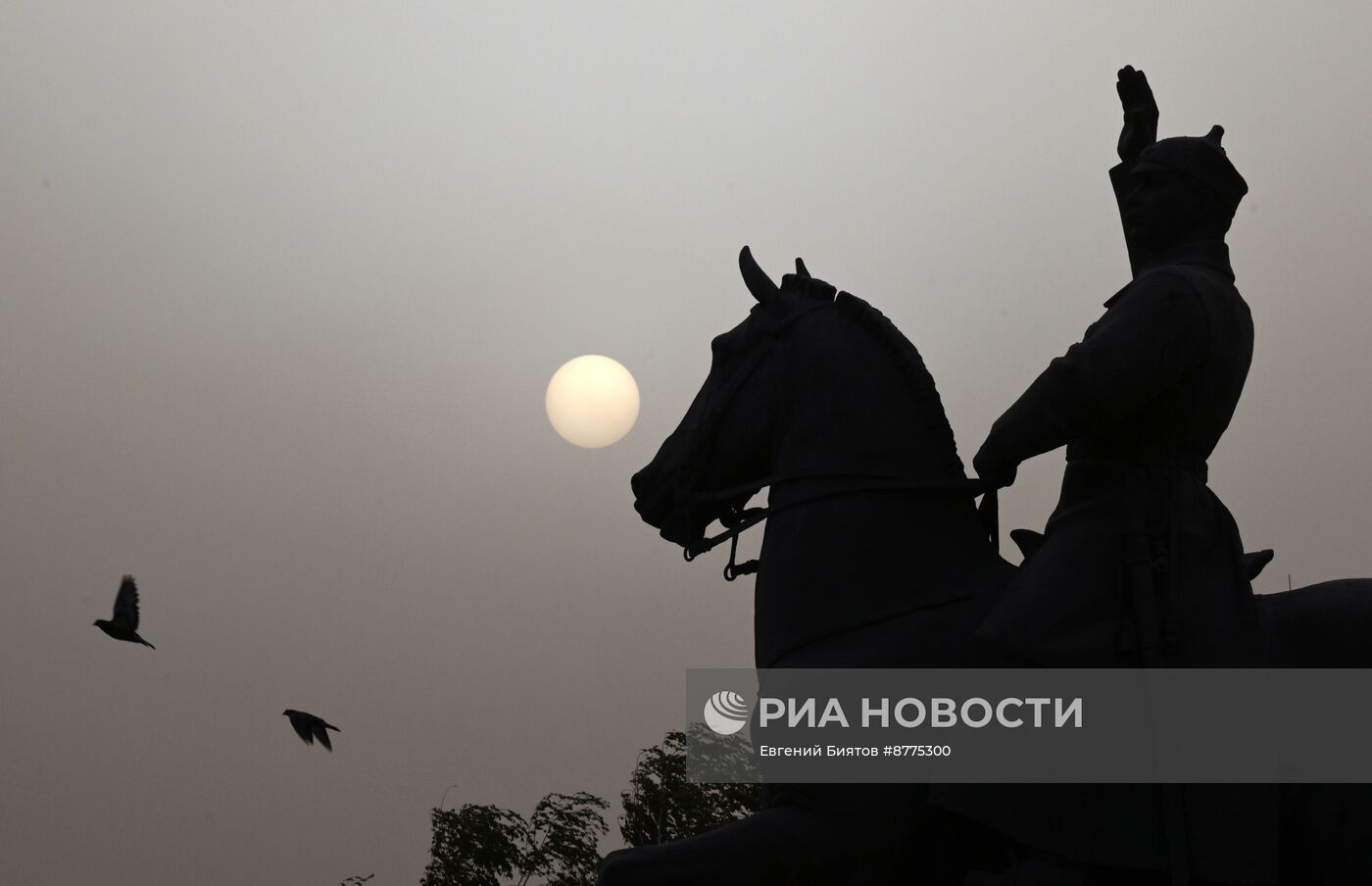 Луганск накрыла песчаная буря и смог от природных пожаров