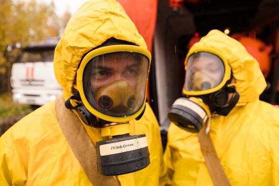 Учения по ликвидации радиационной аварии на Кольской АЭС