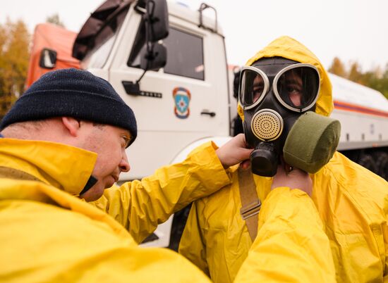 Учения по ликвидации радиационной аварии на Кольской АЭС