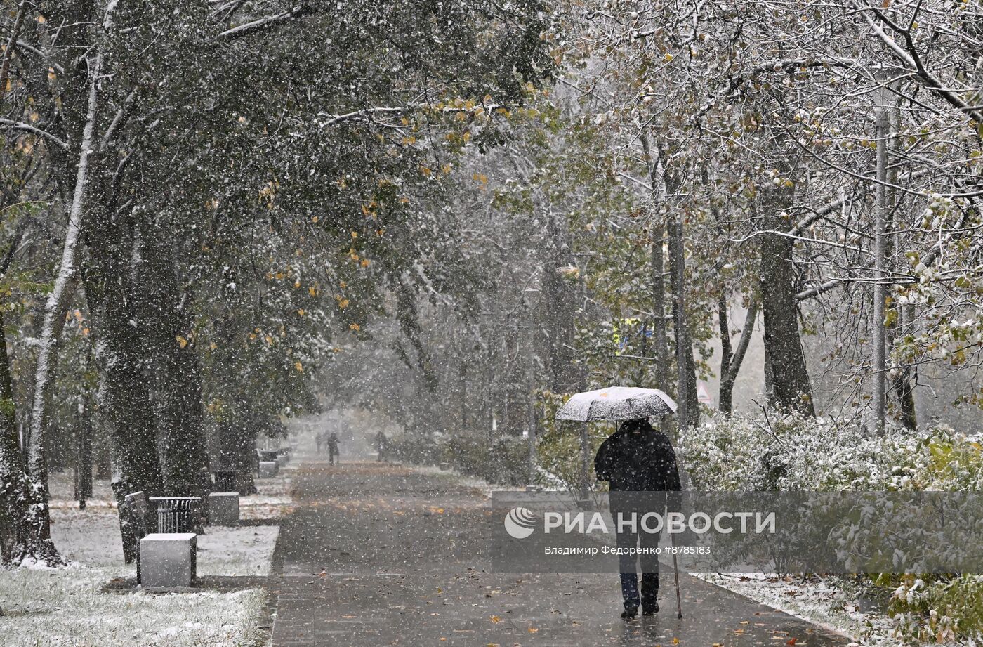 Первый снег в Москве