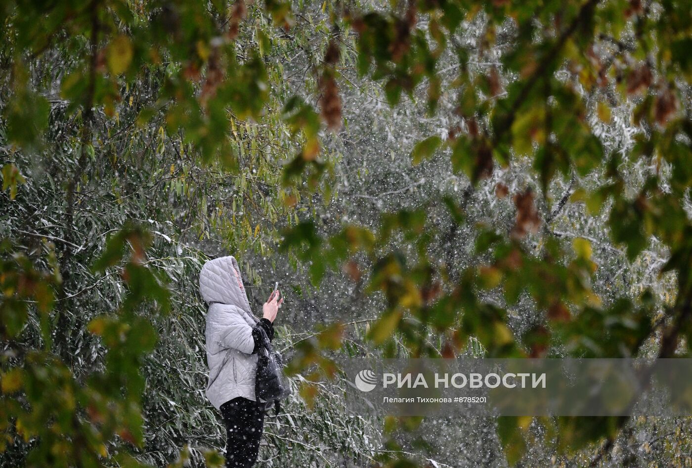 Первый снег в Москве