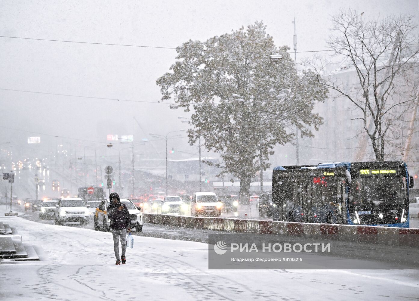 Первый снег в Москве