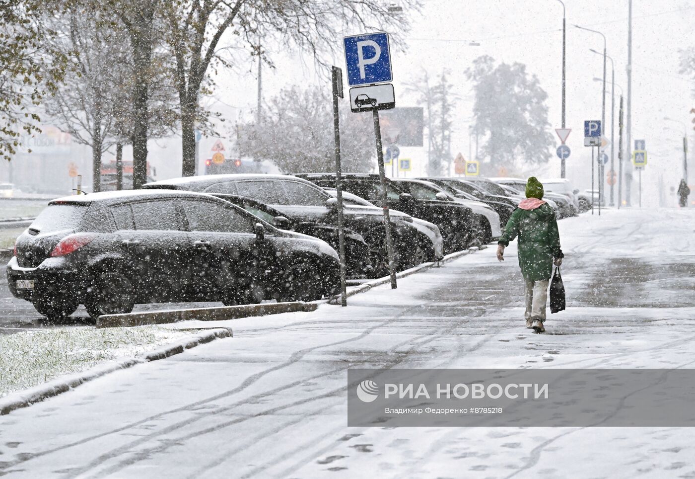 Первый снег в Москве