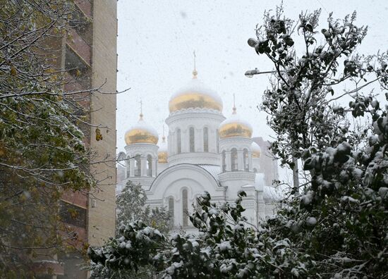 Первый снег в Москве