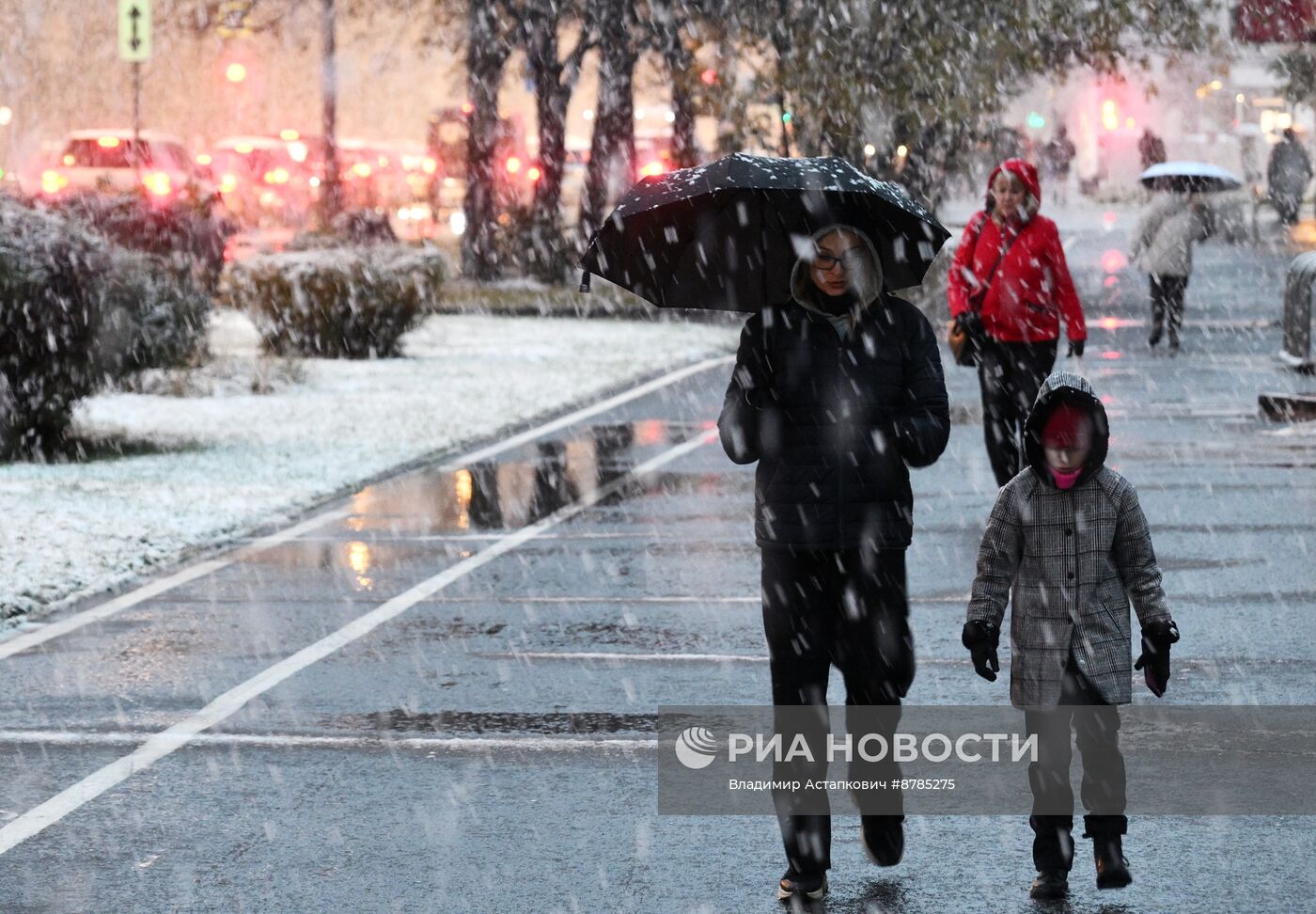 Первый снег в Москве