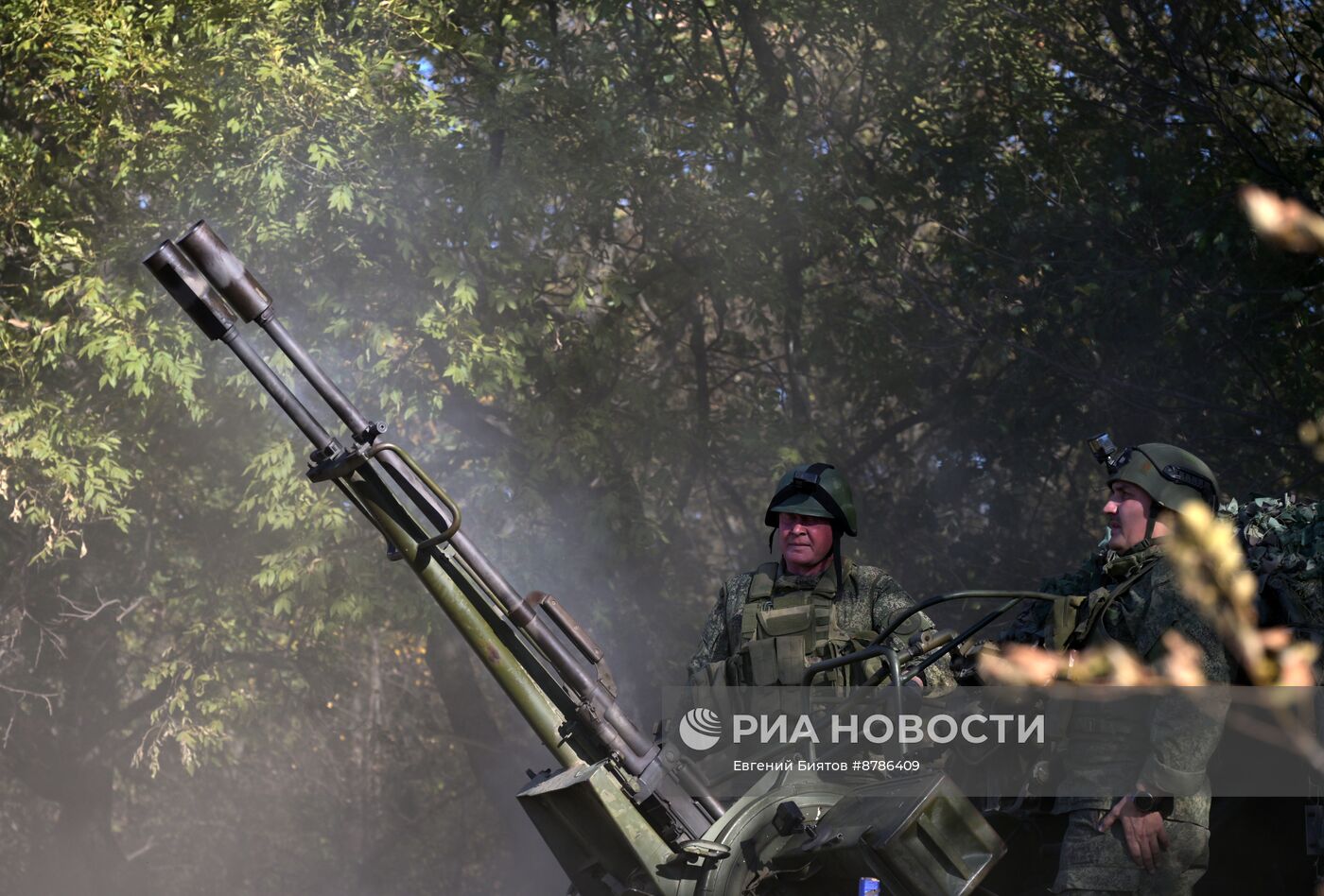 Боевая подготовка расчета зенитной установки ЗУ-23-2 ЦВО в зоне СВО