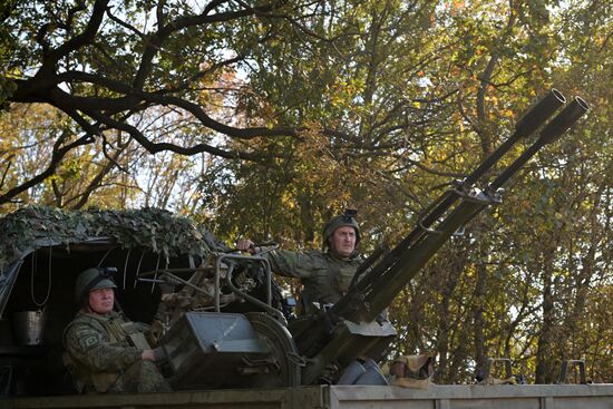 Боевая подготовка расчета зенитной установки ЗУ-23-2 ЦВО в зоне СВО