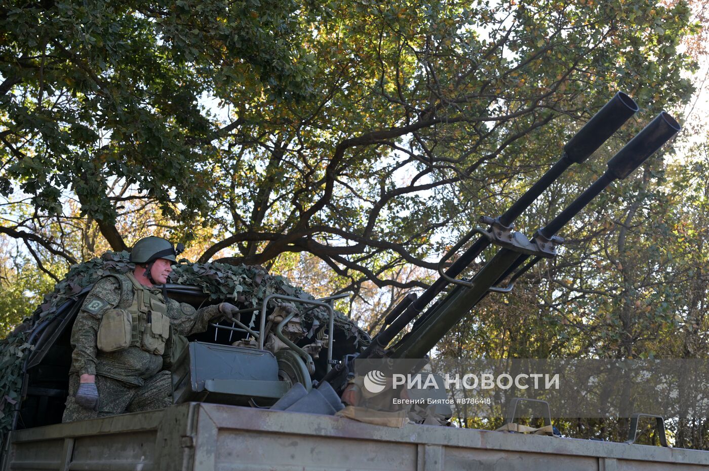 Боевая подготовка расчета зенитной установки ЗУ-23-2 ЦВО в зоне СВО