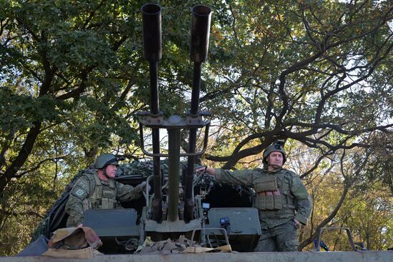 Боевая подготовка расчета зенитной установки ЗУ-23-2 ЦВО в зоне СВО