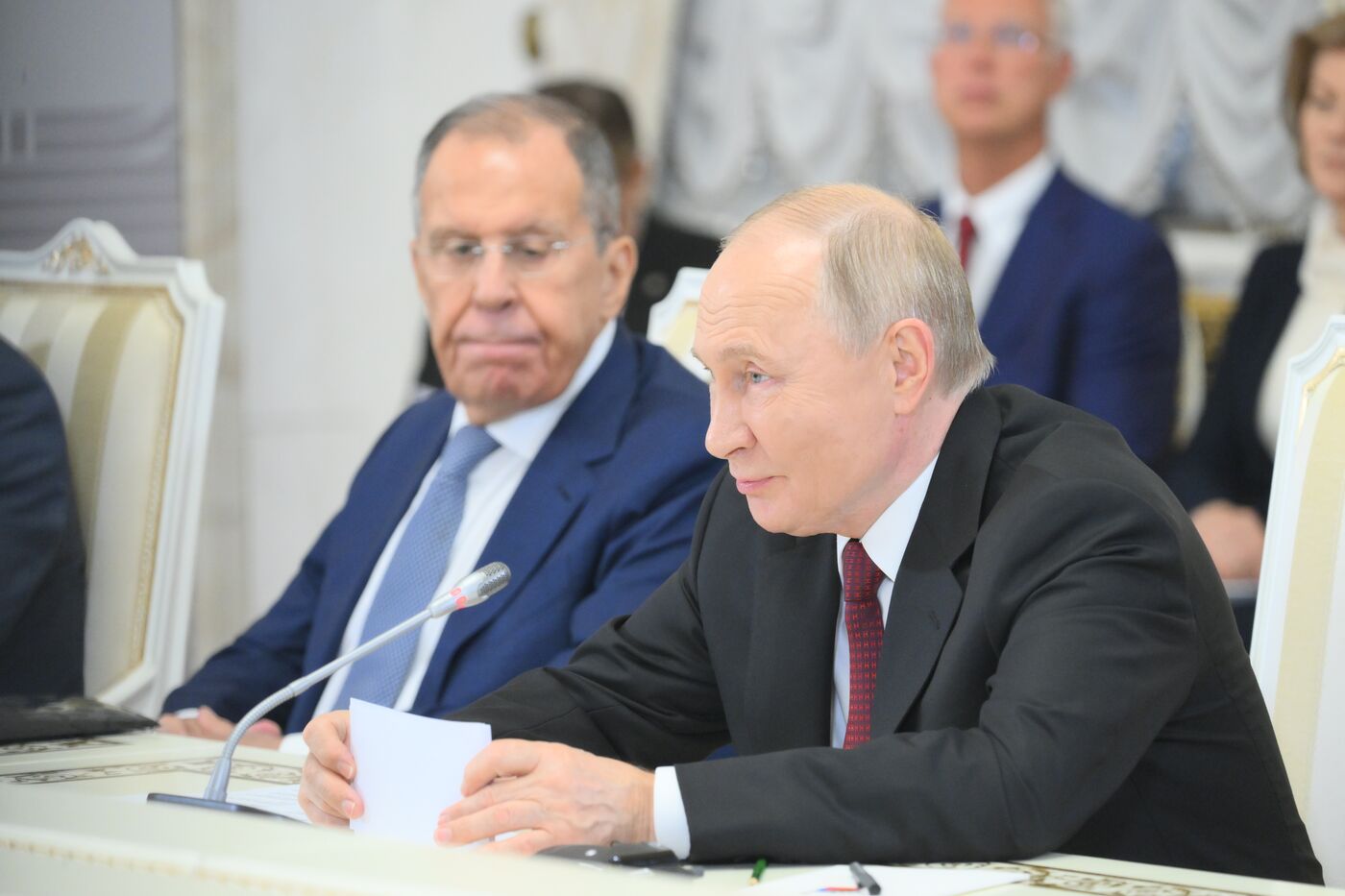 XVI саммит БРИКС. Встреча президента Владимира Путина и президента ЮАР Сирила Рамафозы