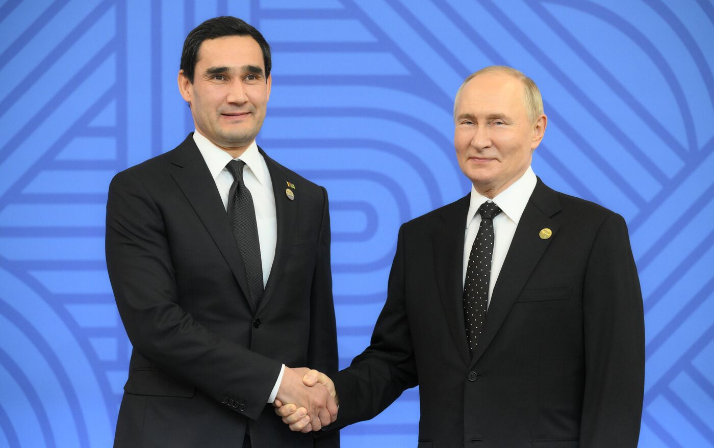 XVI саммит БРИКС. Церемония официальной встречи президентом РФ В. Путиным глав делегаций стран БРИКС