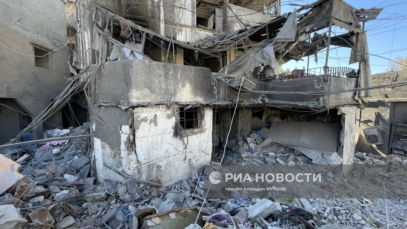 Последствия удара израильской авиации по центру Бейрута