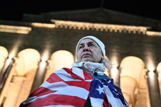 Акция протеста оппозиции в Тбилиси