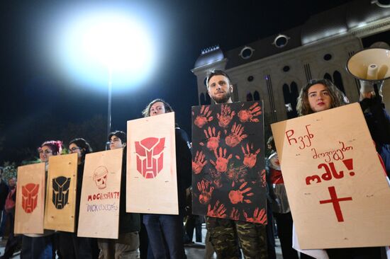 Акция протеста оппозиции в Тбилиси