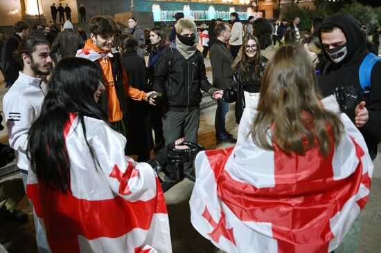 Акция протеста оппозиции в Тбилиси