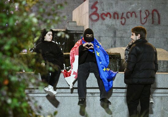 Акция протеста оппозиции в Тбилиси