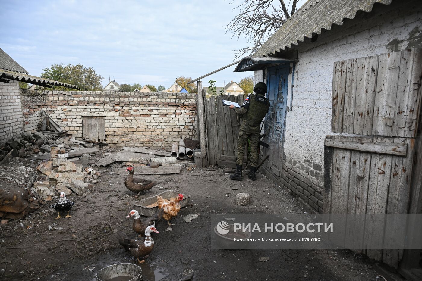 Последствия обстрела населенного пункта Высокое Запорожской области