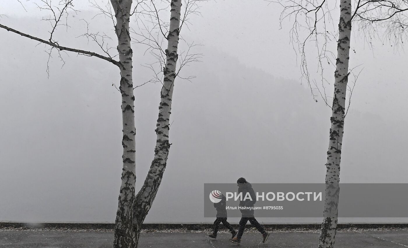 Снегопад в Красноярском крае 