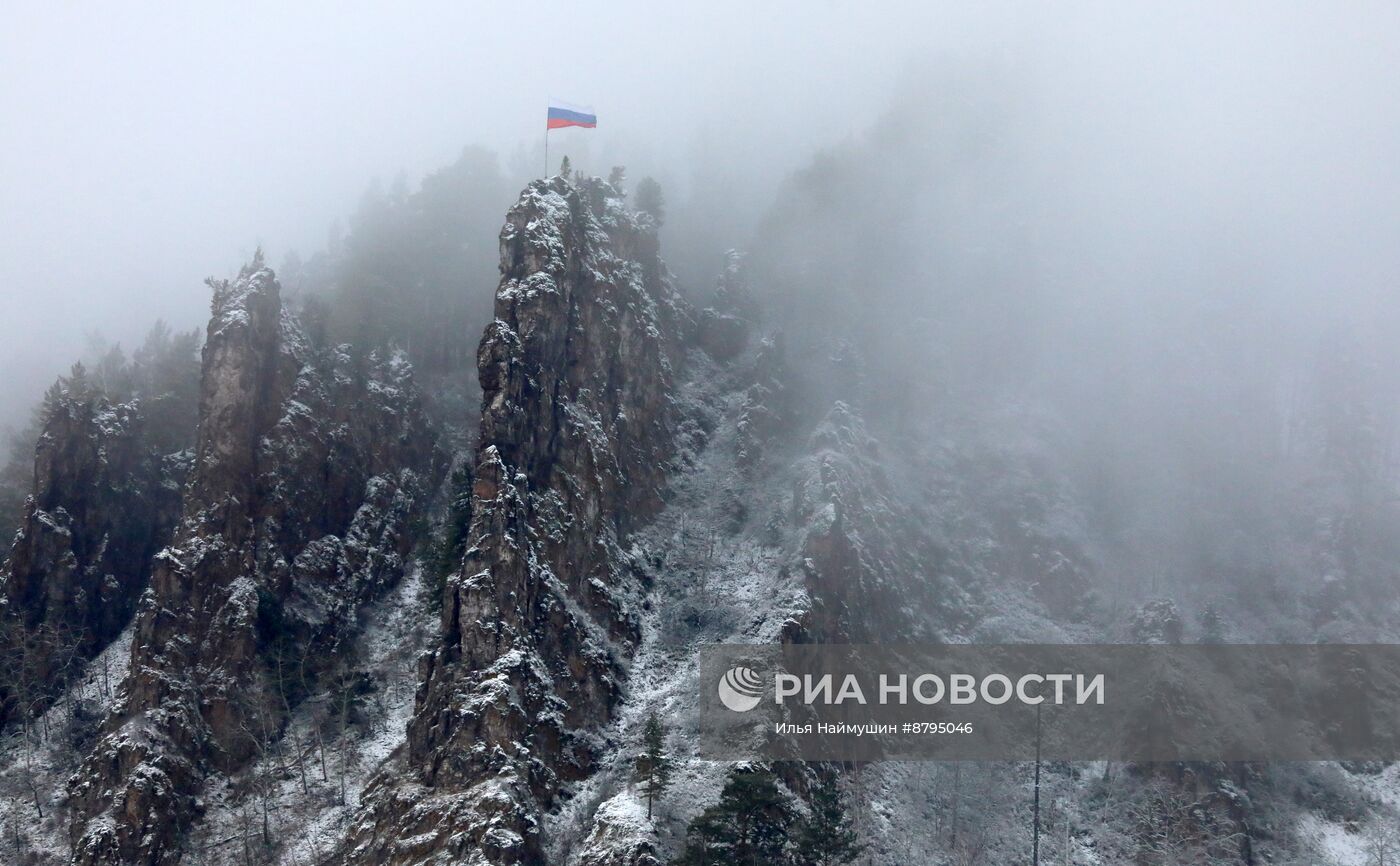 Снегопад в Красноярском крае 