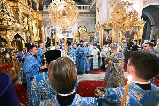 Патриаршее служение в канун праздника Казанской иконы Божией Матери