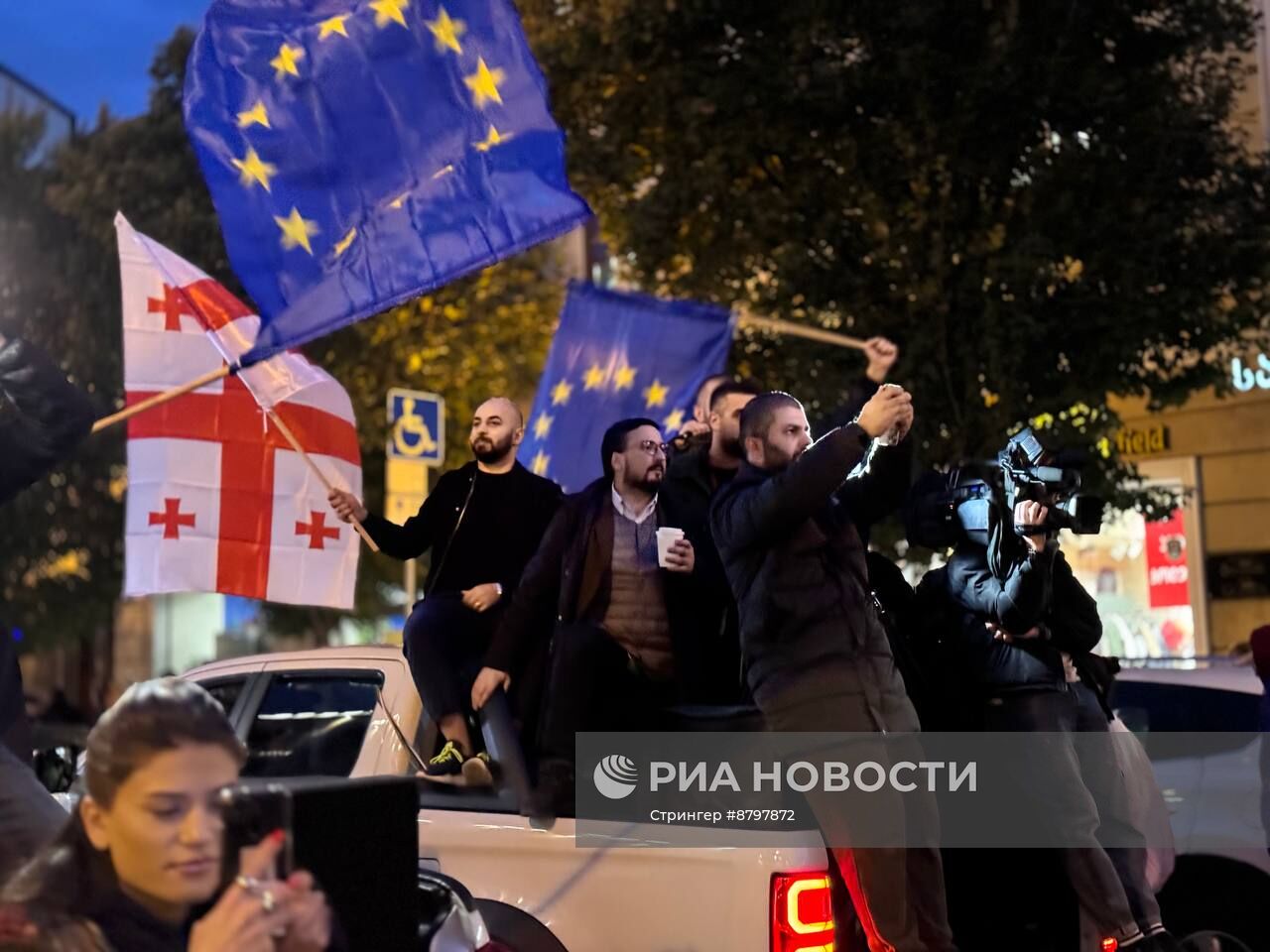 Акция протеста оппозиции в Тбилиси