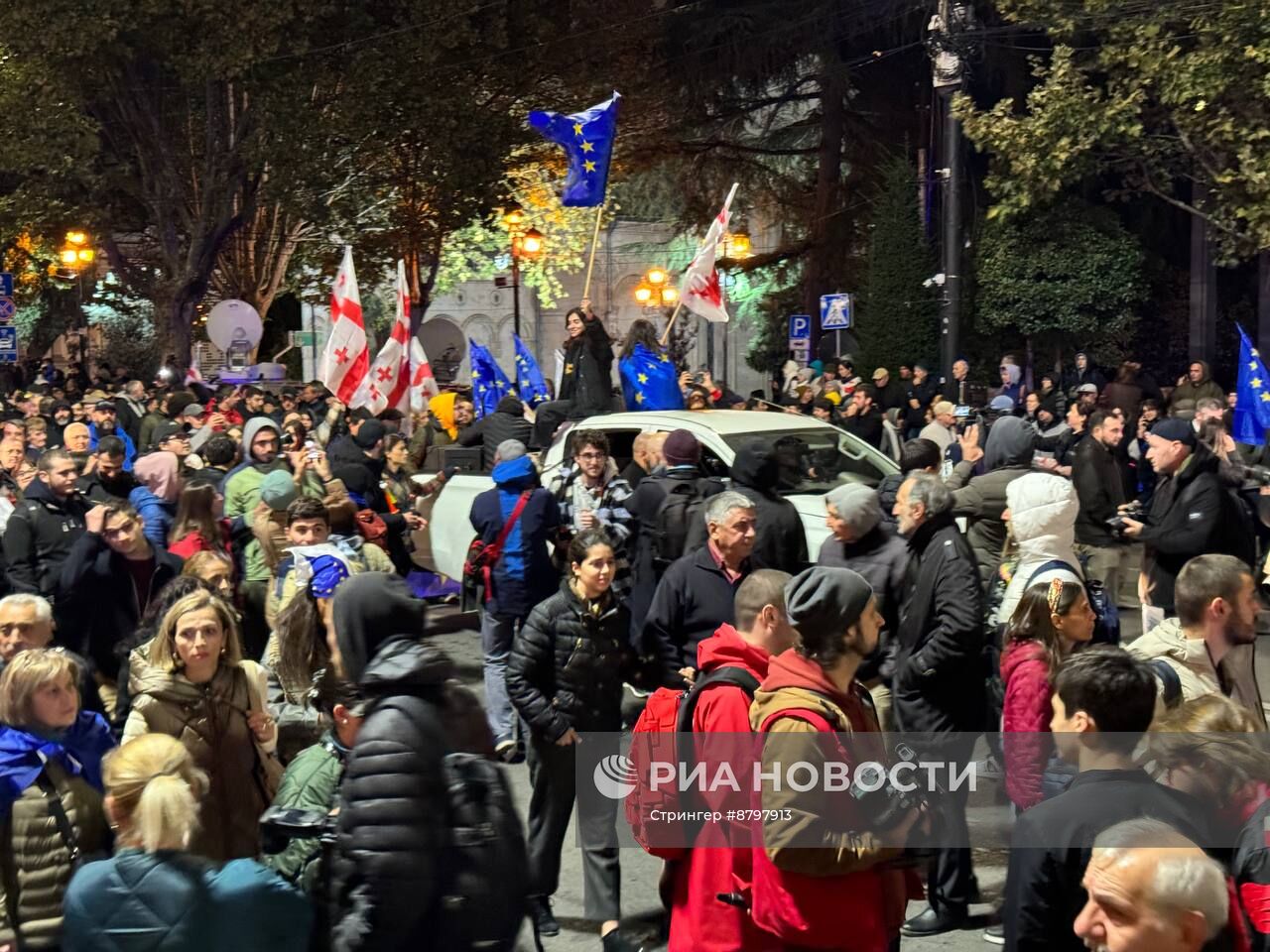 Акция протеста оппозиции в Тбилиси