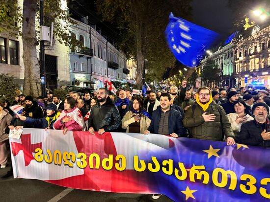 Акция протеста оппозиции в Тбилиси