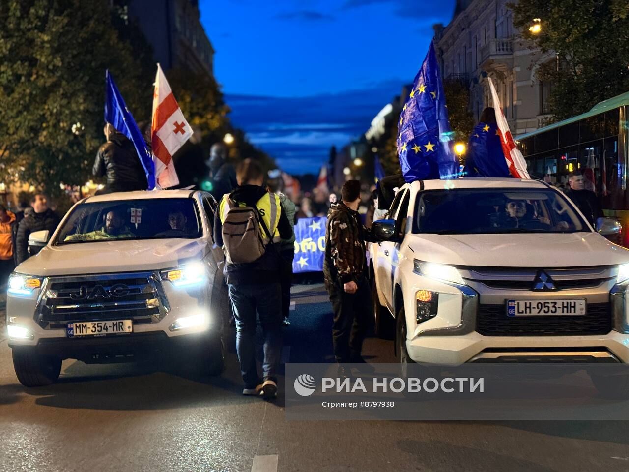 Акция протеста оппозиции в Тбилиси