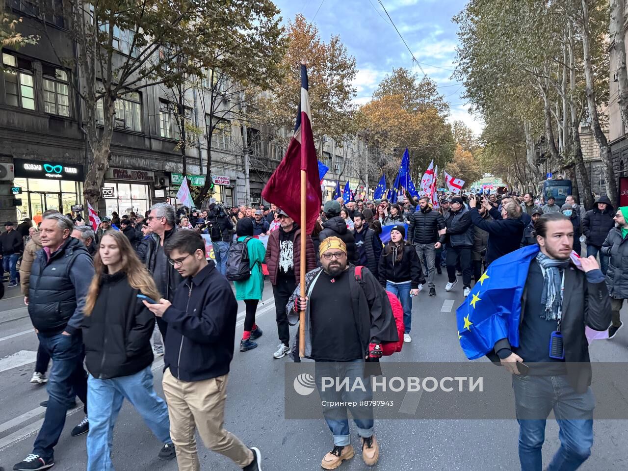 Акция протеста оппозиции в Тбилиси