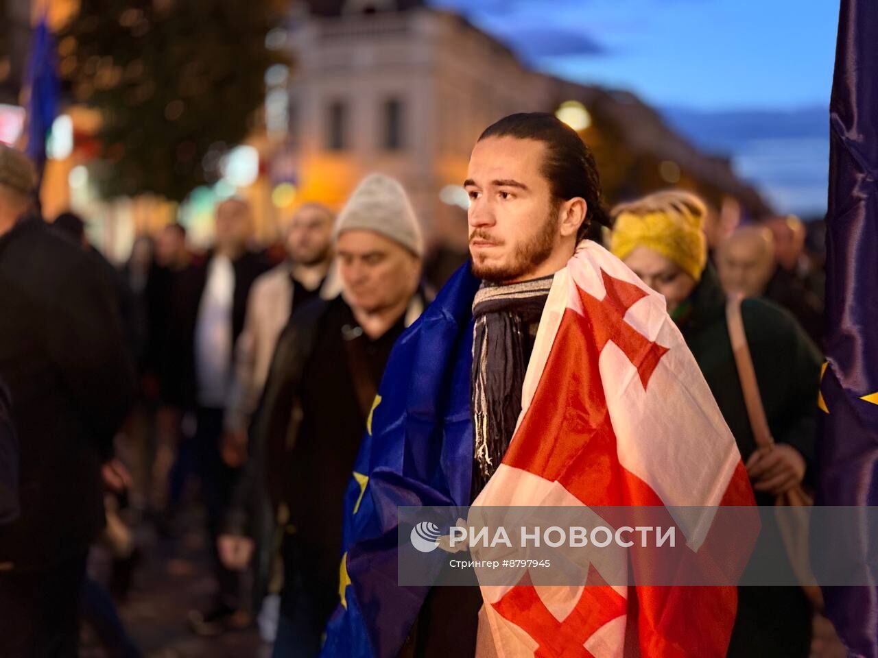 Акция протеста оппозиции в Тбилиси