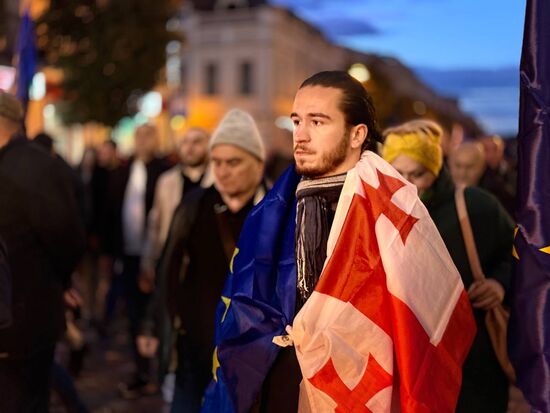 Акция протеста оппозиции в Тбилиси