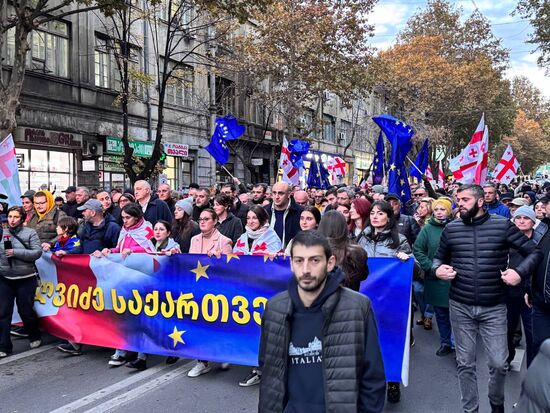 Акция протеста оппозиции в Тбилиси