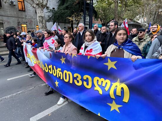 Акция протеста оппозиции в Тбилиси