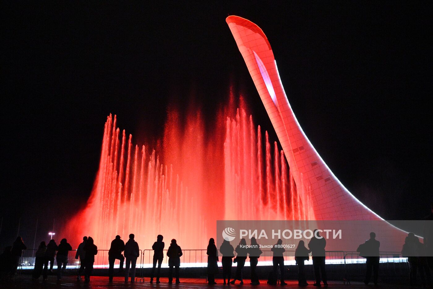 Шоу поющего фонтана в "Сириусе" в честь форума партнерства "Россия - Африка"