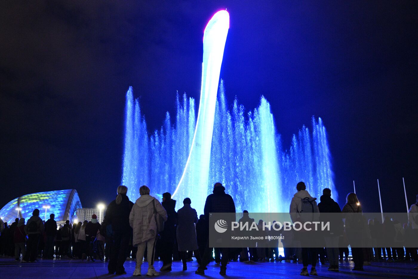 Шоу поющего фонтана в "Сириусе" в честь форума партнерства "Россия - Африка"