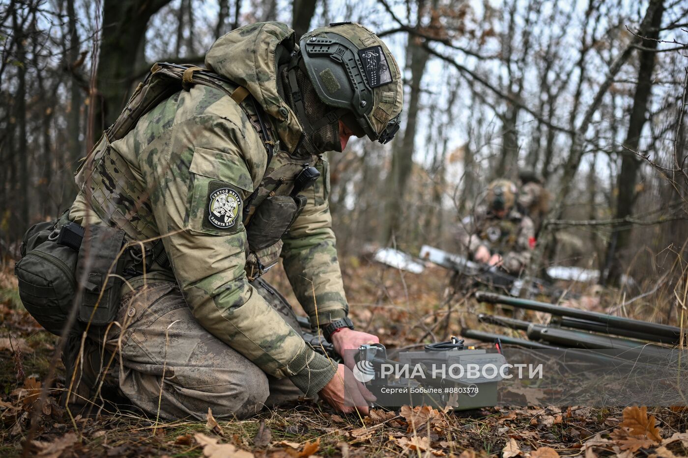 Операторы БПЛА самолетного типа "Молния-2" батальона спецминирования "Феникс" 