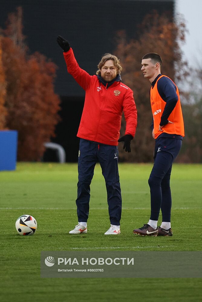 Тренировка сборной России по футболу