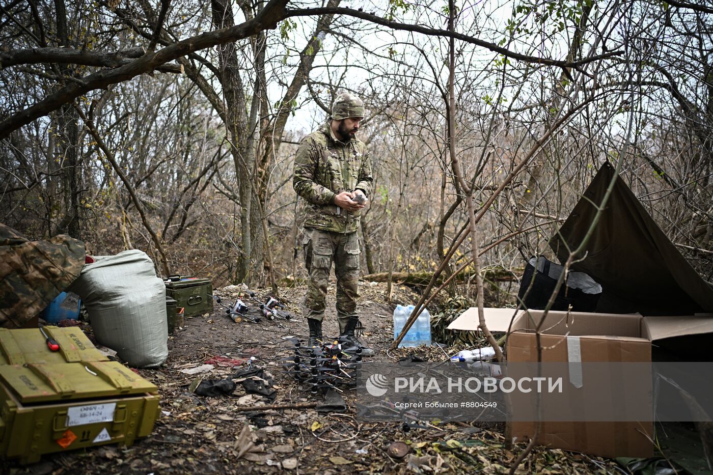 Работа расчетов БПЛА группы "Аида" спецназа "Ахмат"