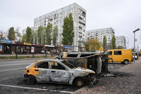 Последствия обстрела Энергодара