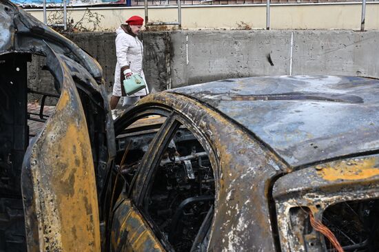 Последствия обстрела Энергодара