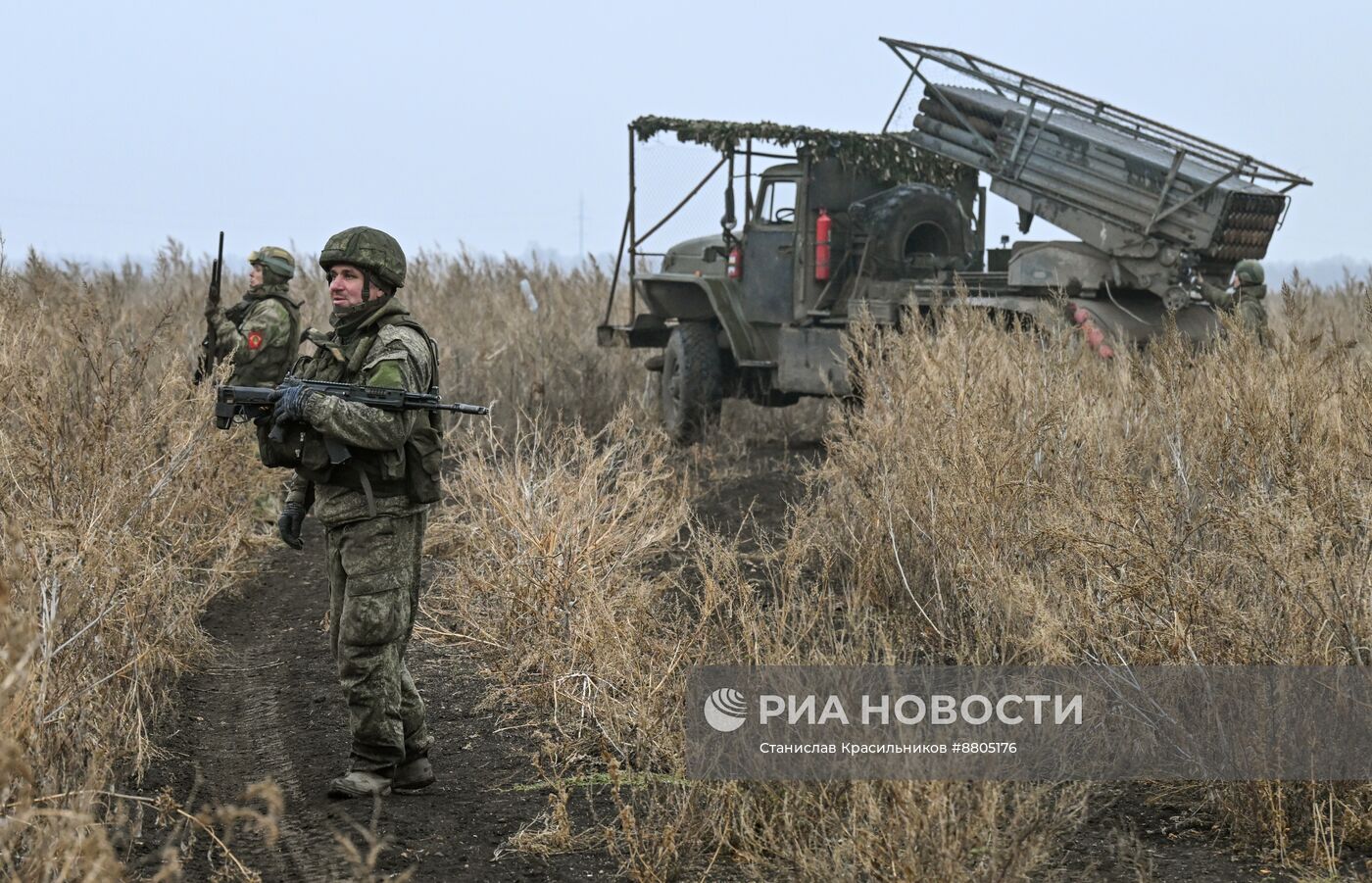 Боевая работа РСЗО "Град" группировки "Центр" на Красноармейском направлении СВО