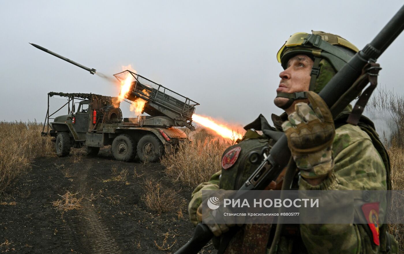 Боевая работа РСЗО "Град" группировки "Центр" на Красноармейском направлении СВО