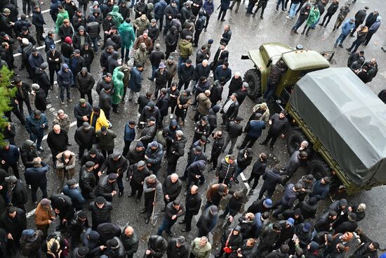 Акция протеста абхазской оппозиции в Сухуме