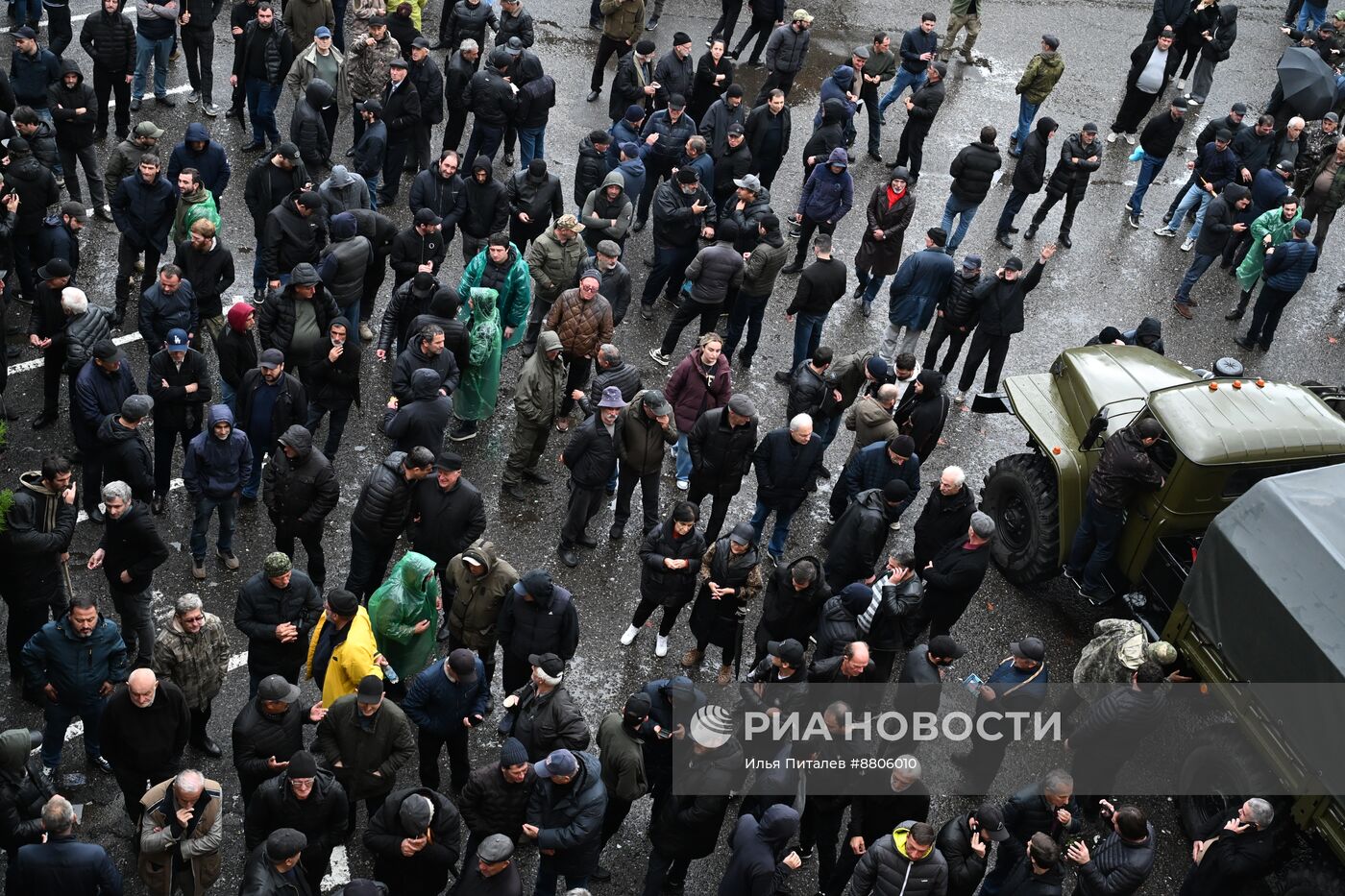 Акция протеста абхазской оппозиции в Сухуме