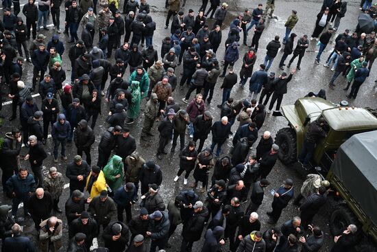 Акция протеста абхазской оппозиции в Сухуме